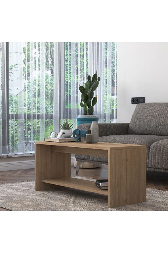 Ünüvar Konsept Orta Sehpa Modern Raflı Sepet Ceviz