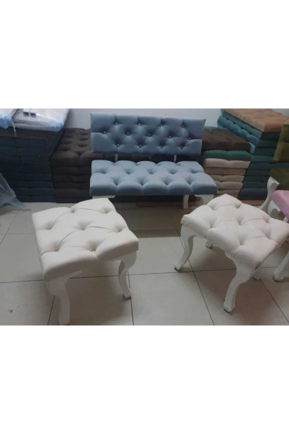 Serhan Mobilya Bench Puf - Tekli - 2