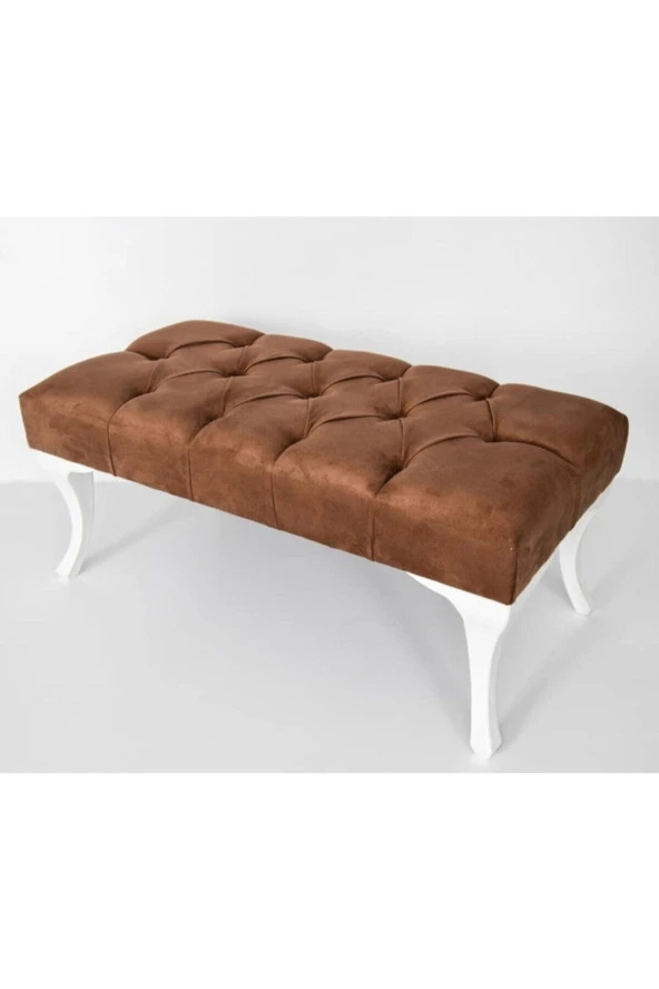 Klas Market Mix Kahve Kapitoneli Kapıönü Ayak Ucu Bench Puf 90 Cm