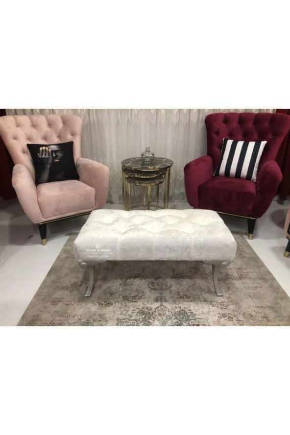 Ünüvar Konsept Puf Bench - Gri Ayak 01