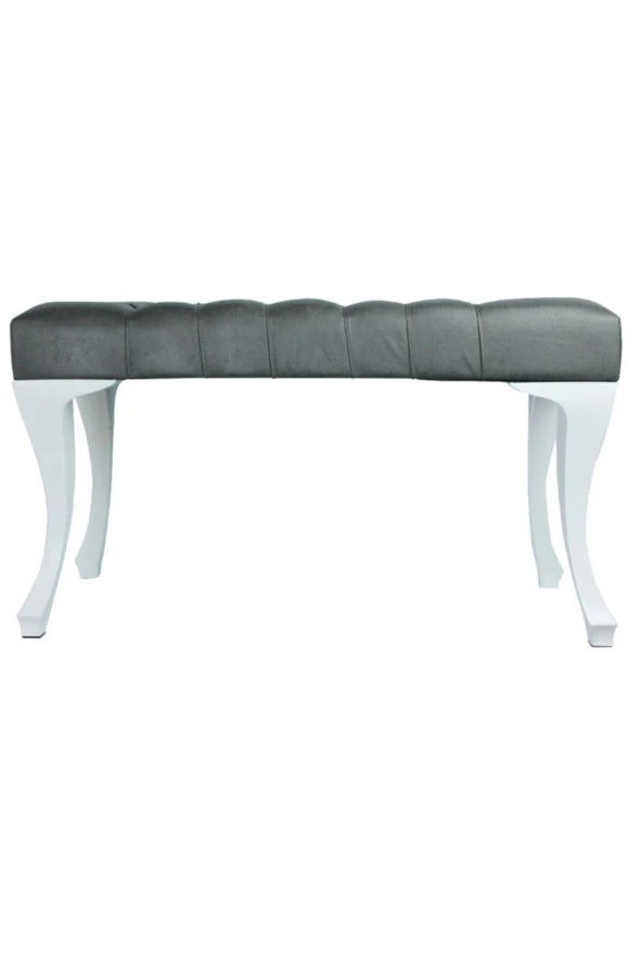 İndirim Çadırı Vinda Kaptioneli Ayakucu Bench Puf 75 Cm Antrasit Gri- Taş Düğmeli - 4