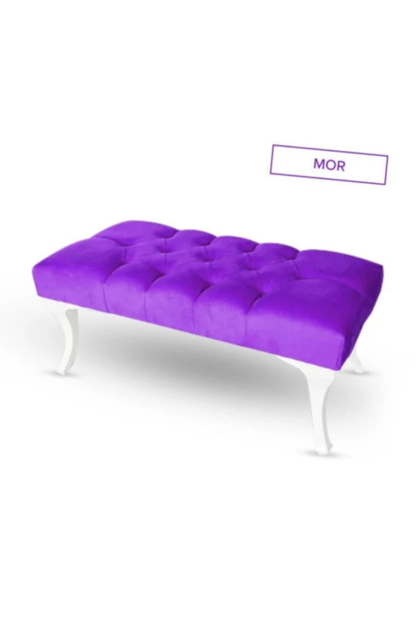 Kangurudan Romossi Kapitoneli Ayakucu Puf Mor 90 Cm