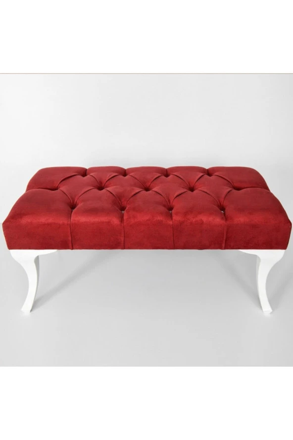 Ekon Gema Hünkar Puf Bench Bordo 90 Cm. 1. Sınıf Silinebilir Antibakteriyel Kumaş