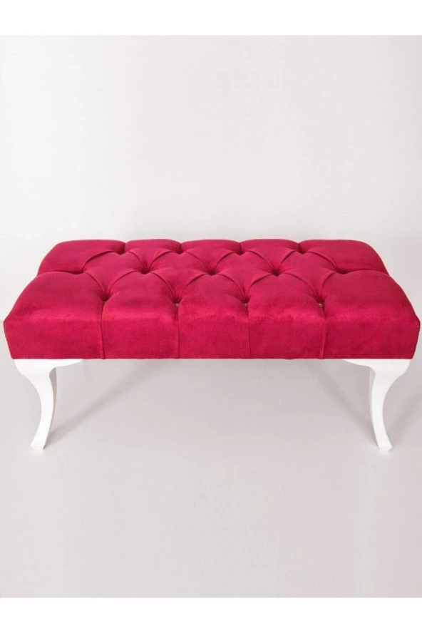 Westface Antibakteriyel Silinebilir Kapitone Kumaş Bench Ayakucu Antre Puf Kırmızı - 1