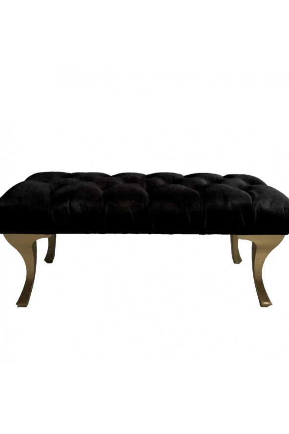 Ünüvar Konsept Puf Bench Siyah - Gold Ayak