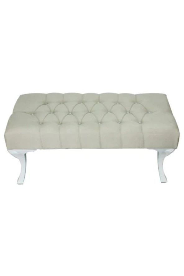 Ünüvar Konsept Puf Ayak Ucu Kapitoneli Kapı Önü Antre Bench Puf Gri Boy 90 Cm-En 45 Cm-Yükseklik 42 Cm