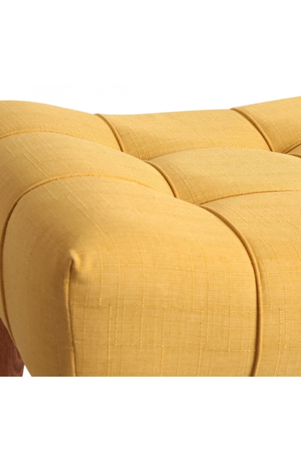 Ünüvar Konsept Puf Bench Sarı - Ahşap Ayak 60X40 - 2