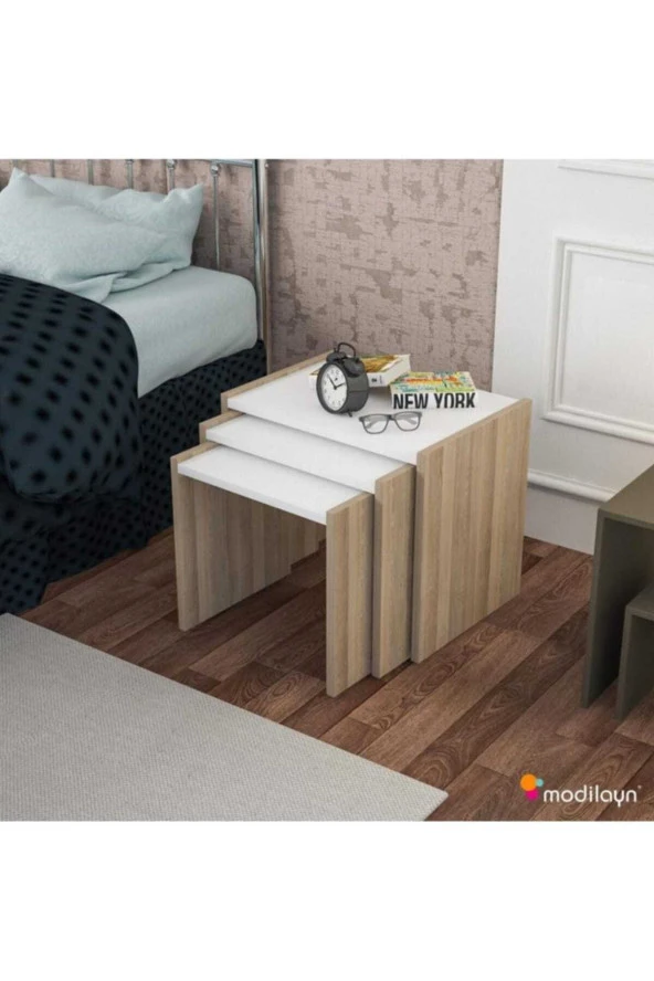 Modilayn Ahşap Zigon Sehpa Takımı Cordoba Ard303