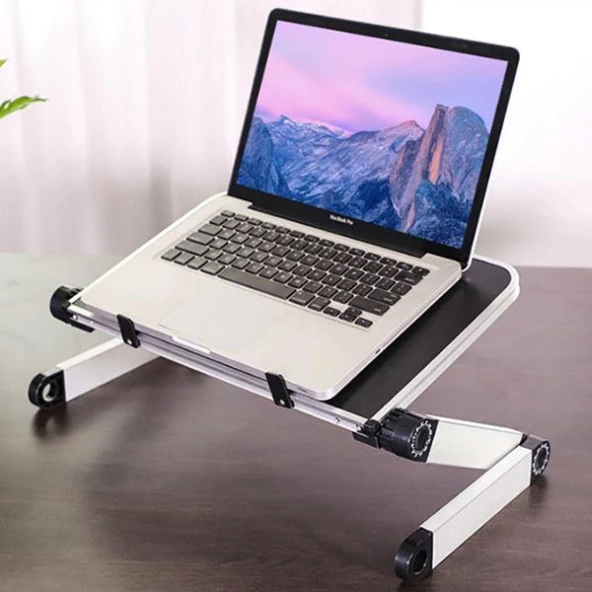 Polham Portatif Yükseklik Ayarlı Katlanabilir Laptop Standı, Laptop, İpad Sehpası - 4
