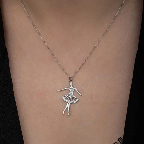 Lucky Life 925 Ayar Gumuss Balerin Lucky Life Lucky Life Lucky Life Kadın Kolye - 5