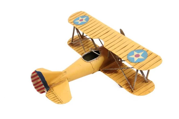 Vintage Dekoratif Çift Kanatlı Keşif Uçağı - 4