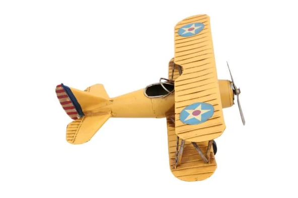 Vintage Dekoratif Çift Kanatlı Keşif Uçağı - 5