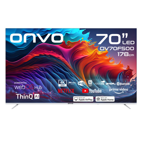 Onvo OV70F500 70" 178 Ekran Uydu Alıcı 4K Ultra HD webOS Smart LED TV (Çerçevesiz)