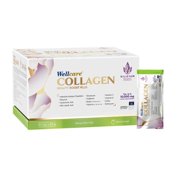 Wellcare Collagen Beauty Boost Plus 10.000 Mg Elma Aromalı 30 Saşe ürün görseli