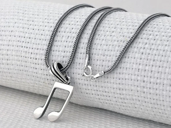 Nota 925 Ayar Gümüş Kolye - Resim 2