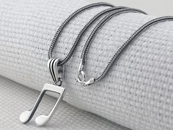 Nota 925 Ayar Gümüş Kolye - Resim 3