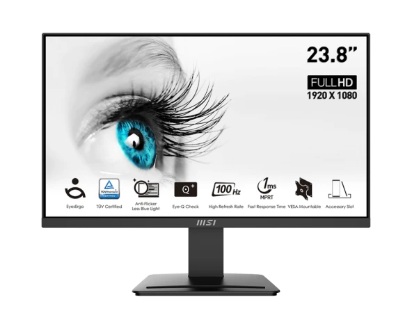 MSI 23.8 PRO MP2412 1920x1080 FHD FLAT VA 100HZ 1MS ANTI-GLARE MONITOR