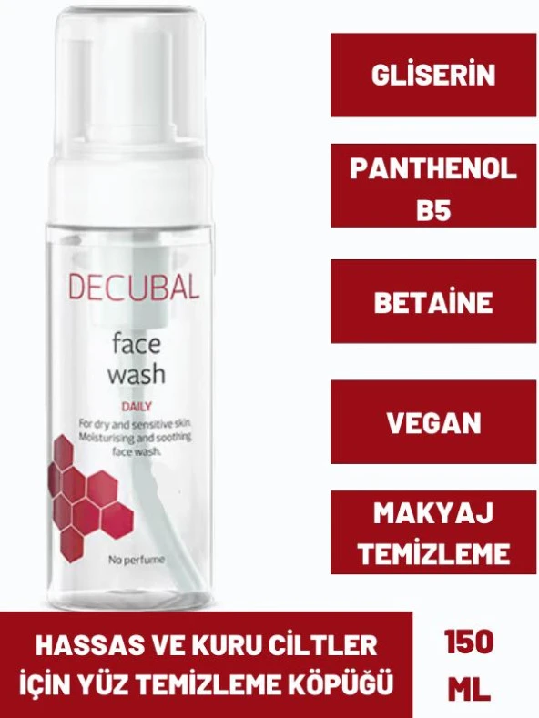 DECUBAL Face Wash Hassas ve Kuru Ciltler için Yüz Temizleme Köpüğü 150 ML - 2