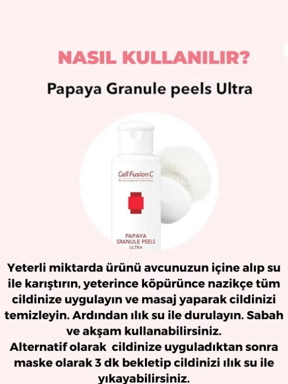 Cell Fusion C Papaya Granül Enzim Peelıng Toz Temizleyici 50 GR - 6