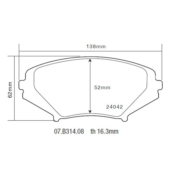 BREMBO SPOR PAD MAZDA RX8 ÖN BALATA 07.B314.08 - Resim 3