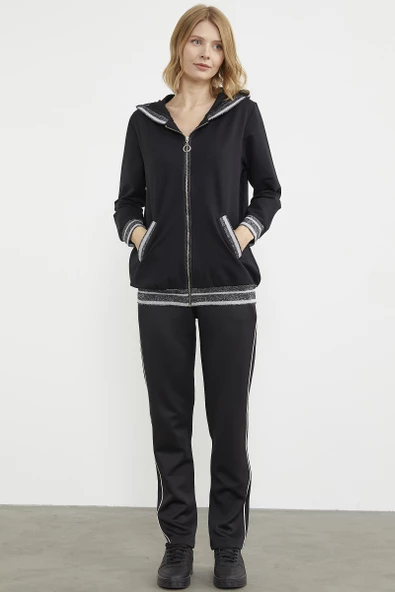 Sim Triko Kombinli Eşofman Takım - Siyah - 4