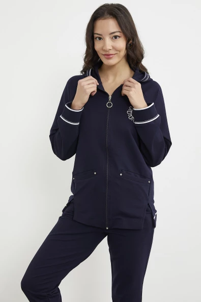 Nakış Detaylı Jogger Eşofman Takım - Lacivert - Resim 5