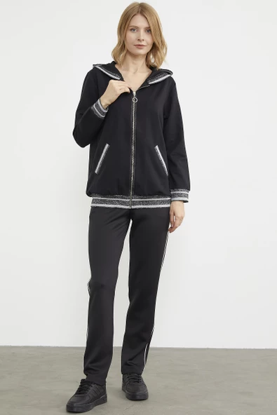 Sim Triko Kombinli Eşofman Takım - Siyah - 3