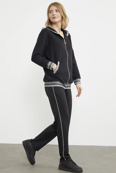 Sim Triko Kombinli Eşofman Takım - Siyah - 5