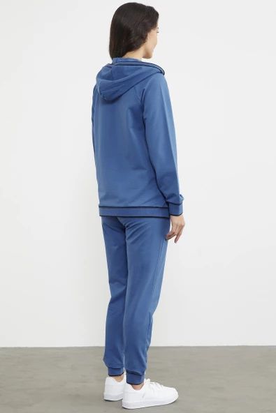 Nakış Detaylı Jogger Eşofman Takım - Mavi - Resim 6