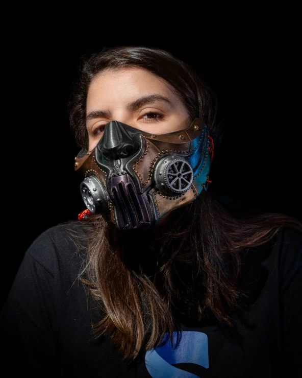 Steampunk Cadılar Bayramı Yüz Maskesi - 5