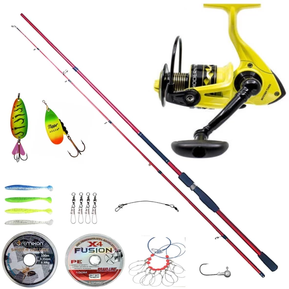 HİTPRO SPINNING YUGEN 10-30 GR 2,40 MT - REMİXON MODERN TİMES 4000 OLTA SETİ - 5