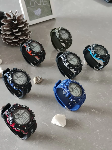 Dijital Su Geçirmez Lacivert Genç Kol Saati SPEC000315 - Alarm, Kronometre, LED - 3