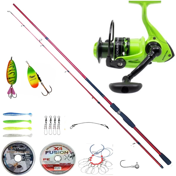HİTPRO SPINNING YUGEN 10-30 GR 2,40 MT - REMİXON MODERN TİMES 4000 OLTA SETİ - 3