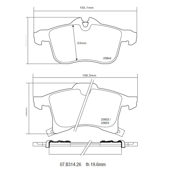 BREMBO SPOR PAD OPEL/VAUXHI ÖN BALATA 07.B314.26 - Resim 3
