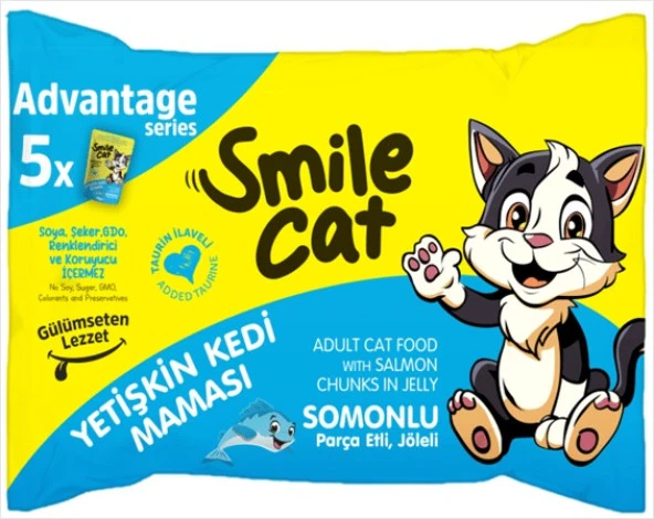 Smile Cat Yetişkin Kedi Maması Somonlu 5X85gr