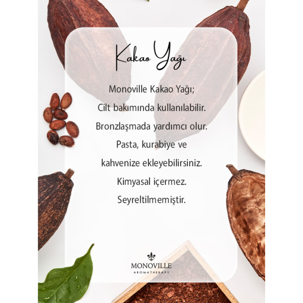 Kakao Yağı 100 ml Soğuk Sıkım Nemlendirici  %100 Saf ve Doğal ( Cacao Butter ) - 3