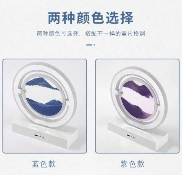 Büyük Boy 3d Led 360 Derece Dönen Bluetoothlu Sulu Kum Saati - 5