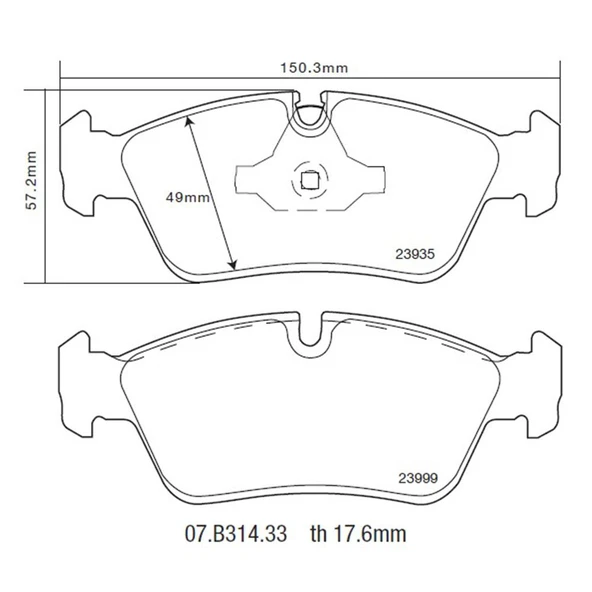 BREMBO SPOR PAD BMW E90 ÖN BALATA 07.B314.33 - Resim 3