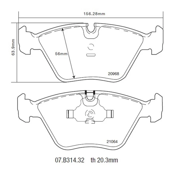 BREMBO SPOR PAD BMWE36 ÖN BALATA 07.B314.32 - Resim 3