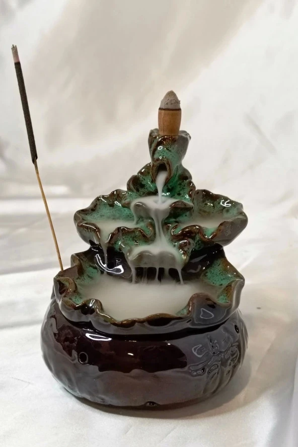 Geri Akış Tütsülük Ters Akış Konik Çubuk Tütsü Seramik Feng Sui Budha - Resim 3