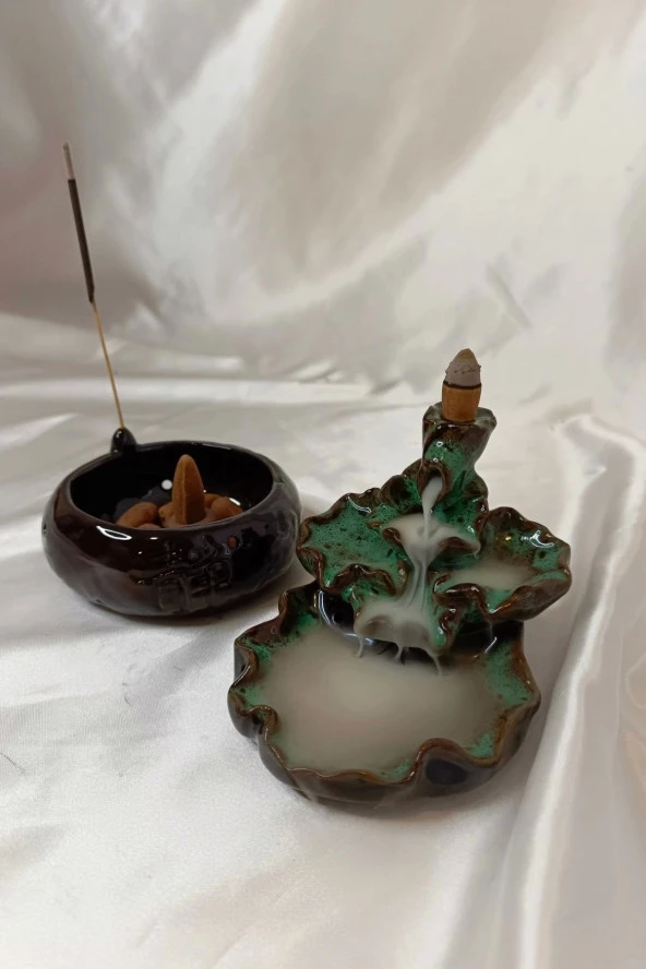 Geri Akış Tütsülük Ters Akış Konik Çubuk Tütsü Seramik Feng Sui Budha - Resim 4