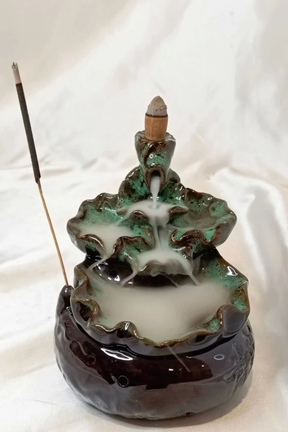 Geri Akış Tütsülük Ters Akış Konik Çubuk Tütsü Seramik Feng Sui Budha - Resim 6