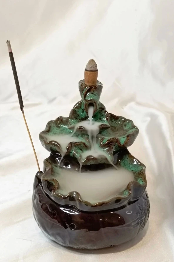 Geri Akış Tütsülük Ters Akış Konik Çubuk Tütsü Seramik Feng Sui Budha - Resim 7