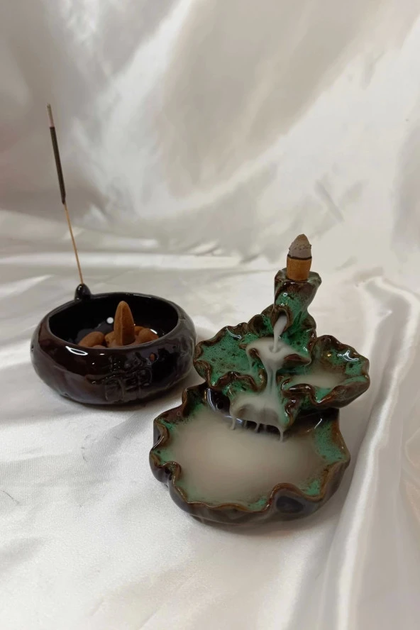 Geri Akış Tütsülük Ters Akış Konik Çubuk Tütsü Seramik Feng Sui Budha - Resim 9