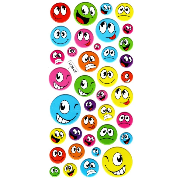 Sticker Kabartmalı Stiker Defter, Planlayıcı Etiket (HL88-026) - 17X9 cm - Renkli Emoji