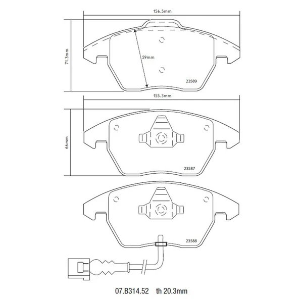 BREMBO ÖN BALATA A3+TT+GOLF 07.B314.52 - Resim 3