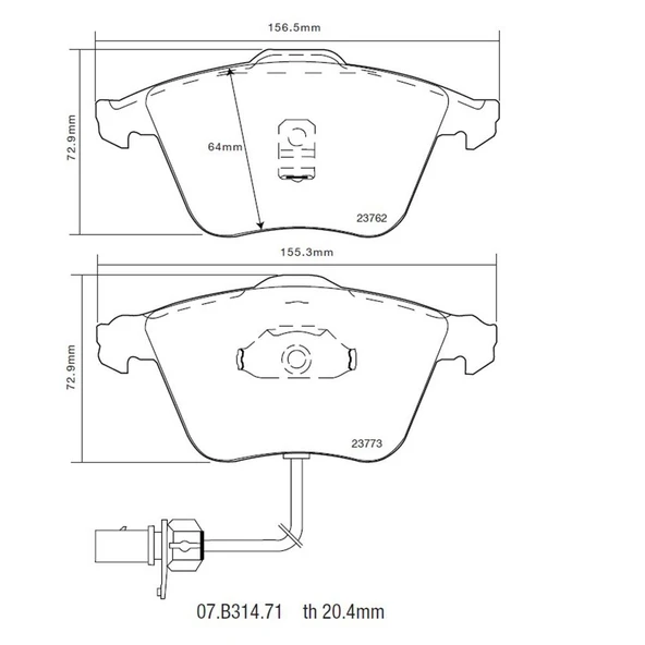 BREMBO SPOR PAD AUDİ A6 ÖN BALATA 07.B314.71 - Resim 3