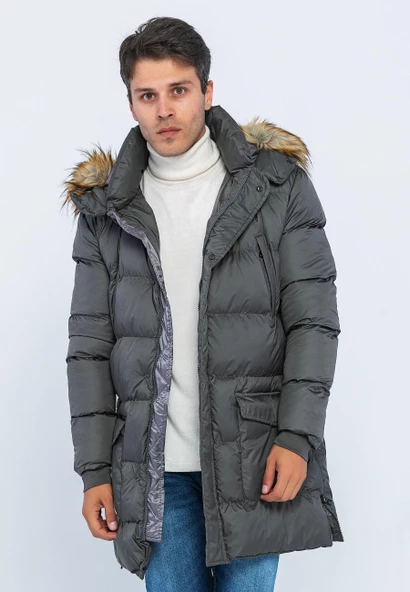 Erkek Regular Fit Astarlı Rahat Giyim İç Cepli Mont - 12
