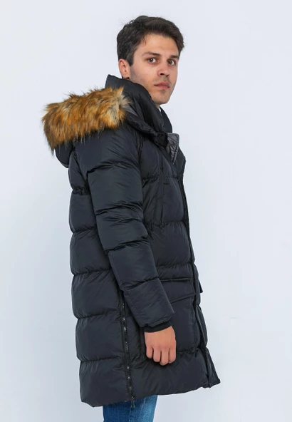 Erkek Regular Fit Astarlı Rahat Giyim İç Cepli Mont - 4