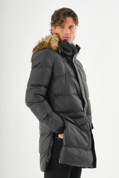 Erkek Regular Fit Astarlı Rahat Giyim İç Cepli Mont - Resim 5